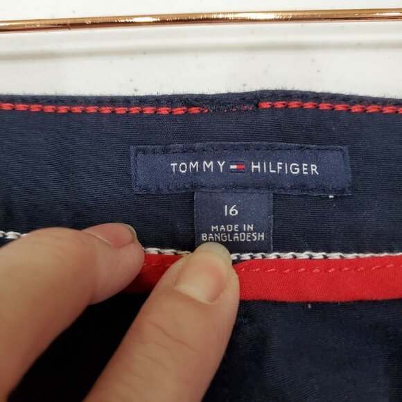 Tommy Hilfiger Cropped Pants Women Size 16 Navy Blue Sailor Stretch Comfort - Picture 7 of 14